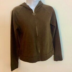 Ann Taylor Loft Vintage Unlined jacket w/ Hood Rich Brown Small